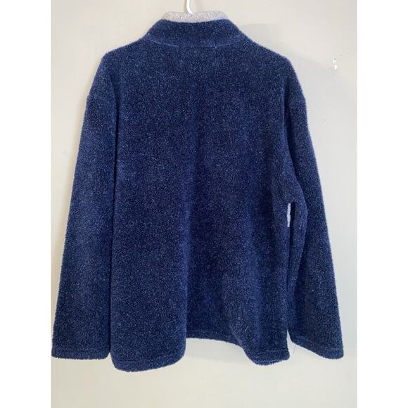 Polaris Mens Medium 1/4 Zip Navy Long Sleeve Pullover Fleece Sweatshirt EUC - Picture 5 of 5